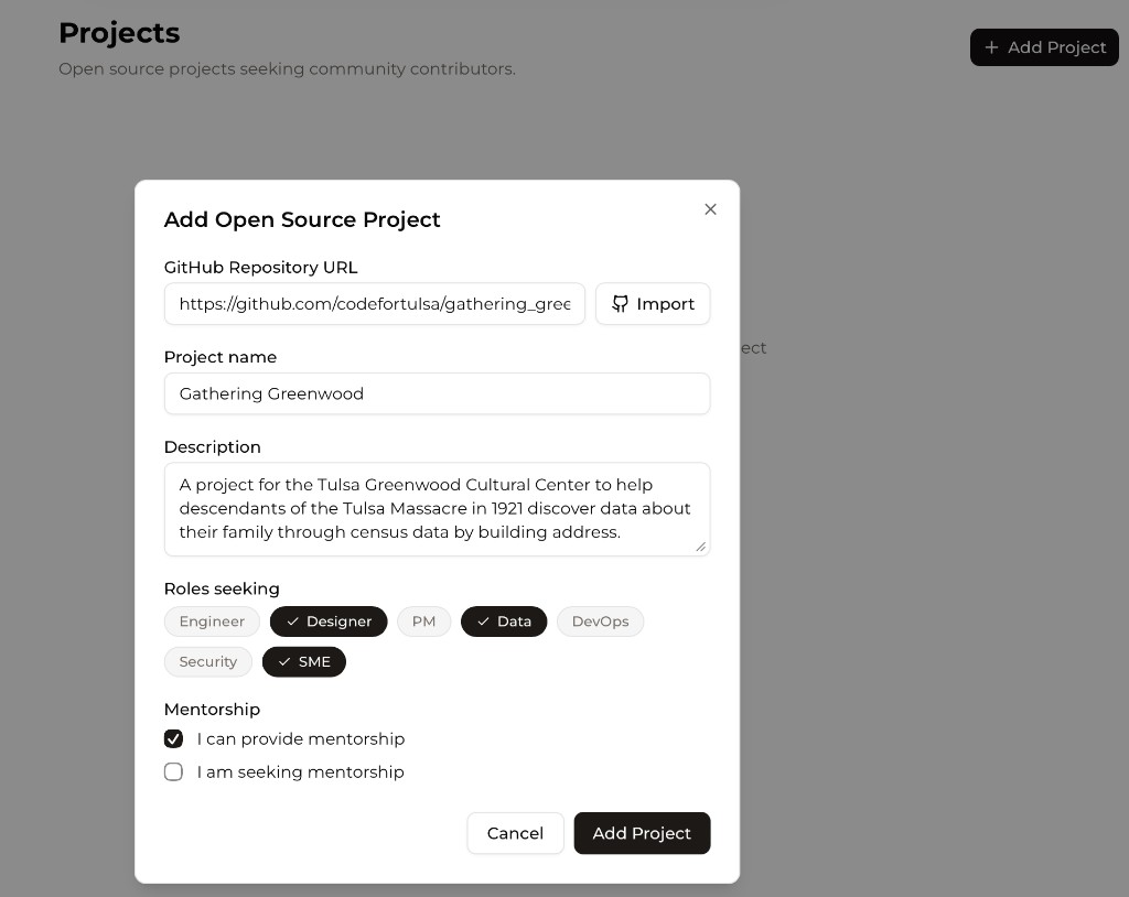 Civic Tech Projects screenshot